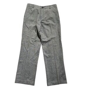 J. CREW Men's 34 Gray Herringbone Wool Tweed Dress Pants Trousers Work Career